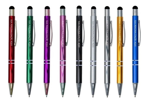 50 Caneta Metal Touch Personalizada Laser Brinde Gift Lindas - Imagem 8