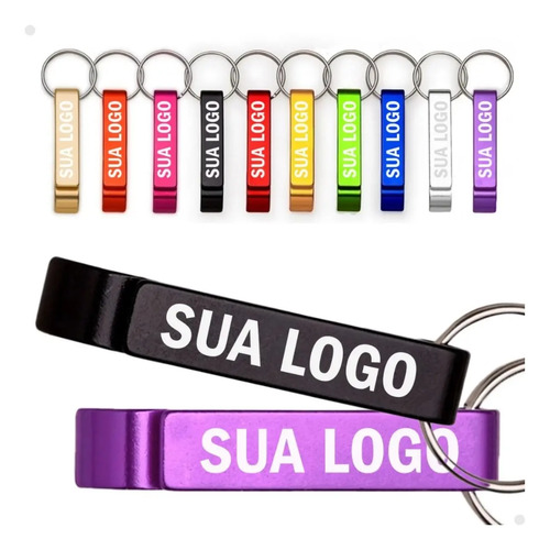 100 Chaveiro Pé De Galinha Reto Personalizado A Laser Brinde Mix De Cores