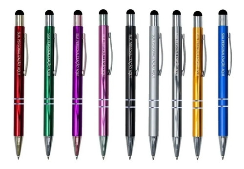 50 Caneta Metal Touch Personalizada Laser Brinde Gift Lindas - Imagem 2